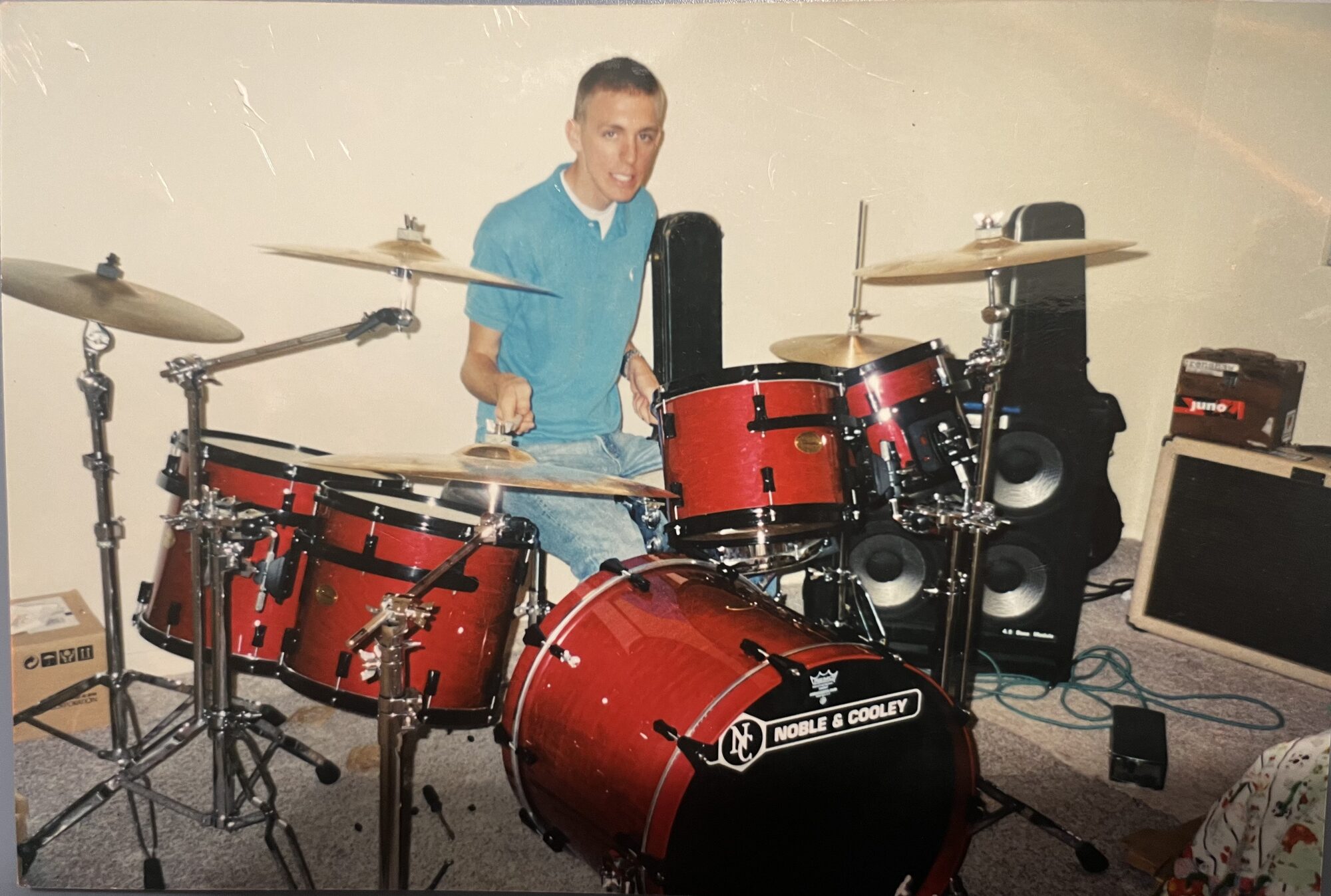 Keb behind the Noble & Cooley Horizon Series kit