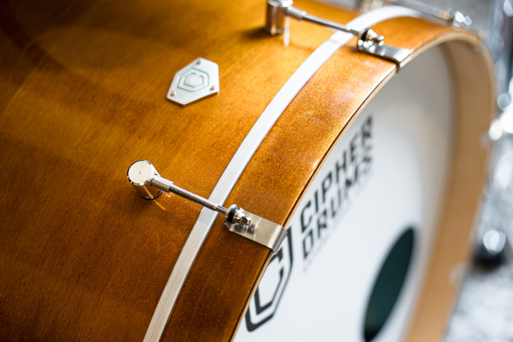Bass drum edge and lug detail